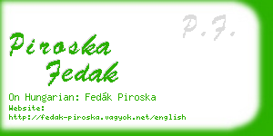 piroska fedak business card