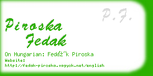 piroska fedak business card